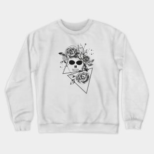 Abstract rose silhouette. Skull. Triangle geometric rose Crewneck Sweatshirt